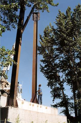 Erecting Clark's Crossing west tower.
