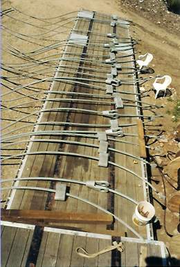 Cable stays laid out for socketing.