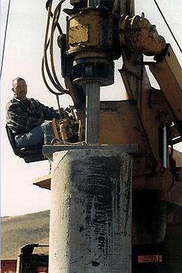 Frank Parrow running drill rig.