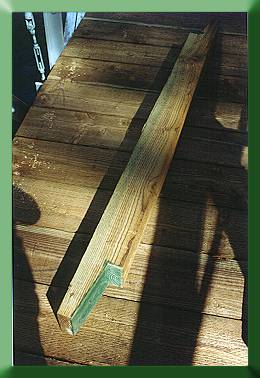 Kick rail timber showing joint geometry.