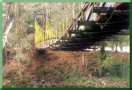 Stabilized bridge showing temporary mainlines and suspenders.
