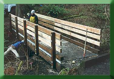 Completed Bridle Crest Bridge. This Sahale bridge was installed by King County World Conservation Corps.