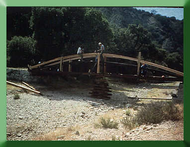 Pinnacles National Monument, CA, 1988. This bowstring truss bridge was reconstructed by adding two additional, deeper arches.
